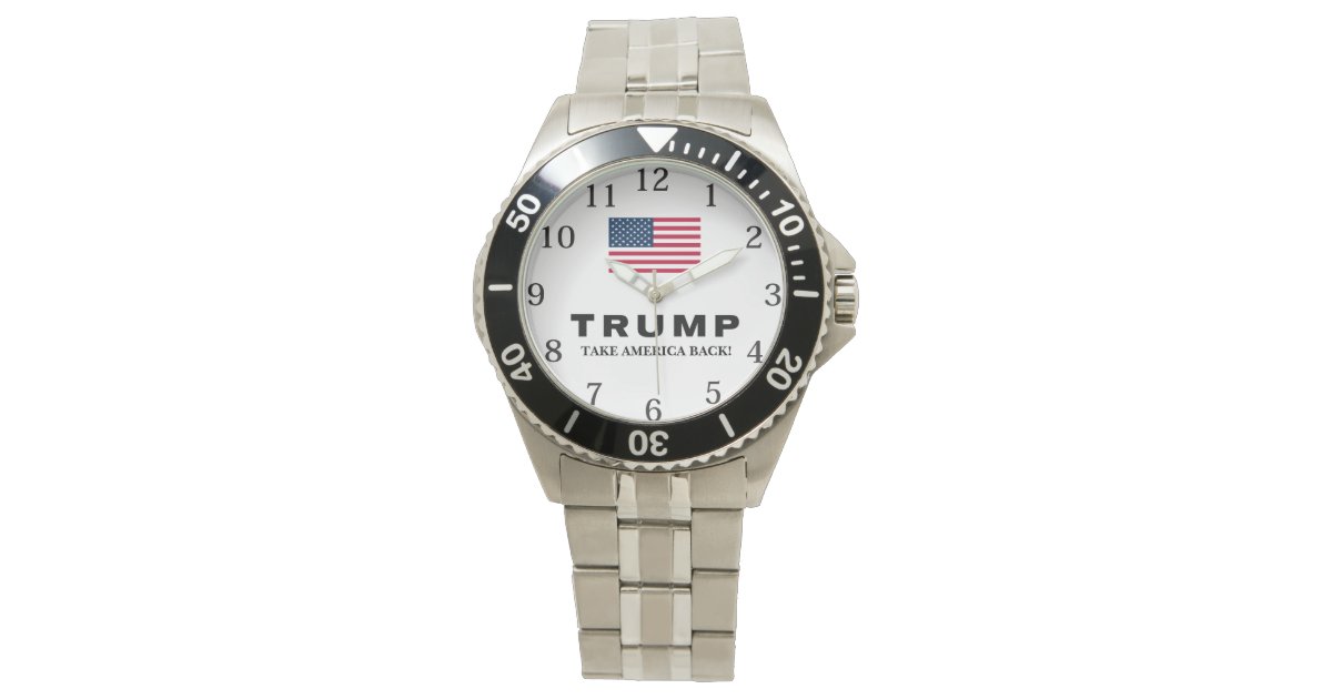 Donald Trump 2024 Take America Back America Flag Watch Zazzle