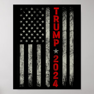 Donald Trump 2024 Take America Back American Flag Poster