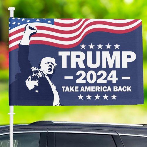 Donald Trump 2024 Take America Back Car Flag