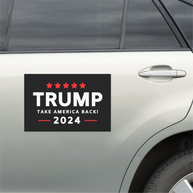 Donald Trump 2024 Take America Back  Car Magnet (In Situ)