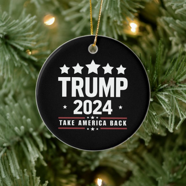 Donald Trump 2024 Take America Back Election  Ceramic Ornament (Tree)