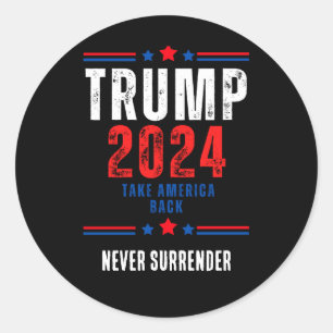 Donald Trump 2024 Take America Back Election Classic Round Sticker