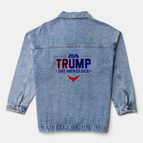 Donald Trump 2024 Take America Back Election Denim Jacket
