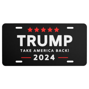 Donald Trump 2024 Take America Back Election License Plate