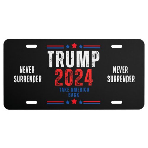 Donald Trump 2024 Take America Back Election  License Plate