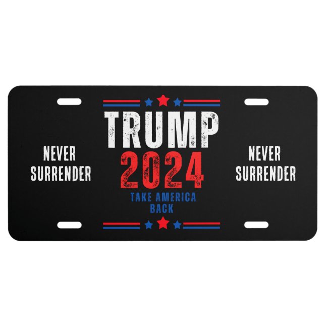 Donald Trump 2024 Take America Back Election  License Plate (Front)