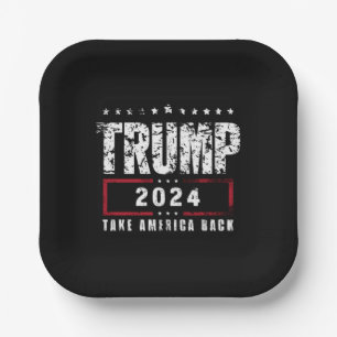 Donald Trump 2024 Take America Back Election Paper Plates