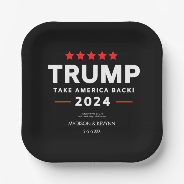 Donald Trump 2024 Take America Back Election  Paper Plates (Front)