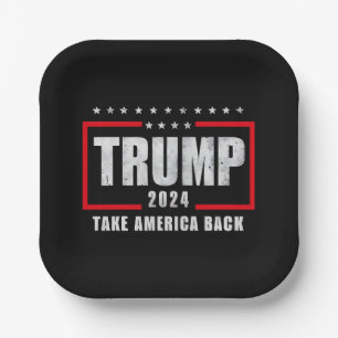 Donald Trump 2024 Take America Back Election Paper Plates