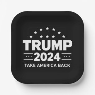 Donald Trump 2024 Take America Back Election Paper Plates