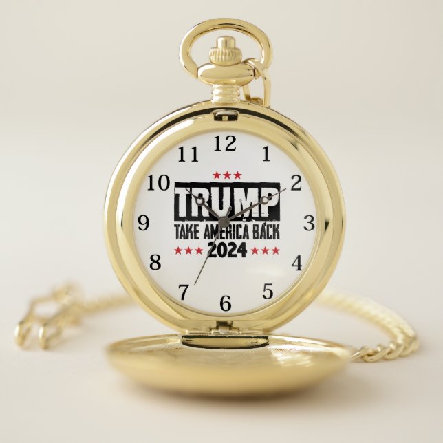 Donald Trump 2024 Take America Back Election  Pocket Watch (Inside)