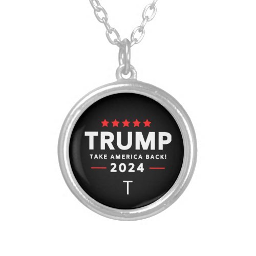 Donald Trump 2024 Take America Back Election  Silver Plated Necklace