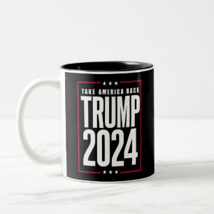 Donald Trump 2024 Take America Back Election Two-Tone Coffee Mug