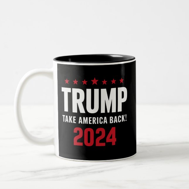 Donald Trump 2024 Take America Back Election Two-Tone Coffee Mug (Left)