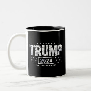 Donald Trump 2024 Take America Back Election Two-Tone Coffee Mug