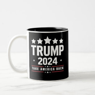 Donald Trump 2024 Take America Back Election Two-Tone Coffee Mug