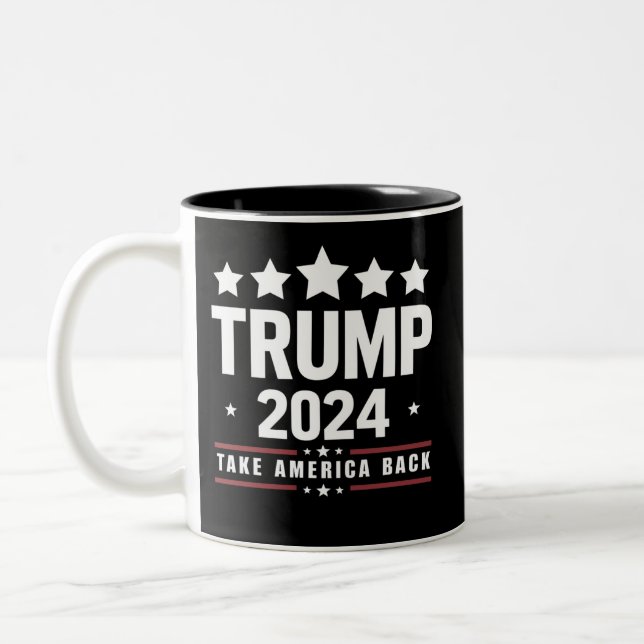 Donald Trump 2024 Take America Back Election  Two-Tone Coffee Mug (Left)
