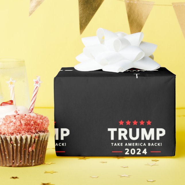 Donald Trump 2024 Take America Back Election  Wrapping Paper (Birthday Party)