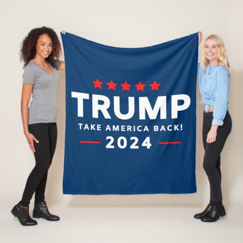 Donald Trump 2024 Take America Back  Fleece Blanket