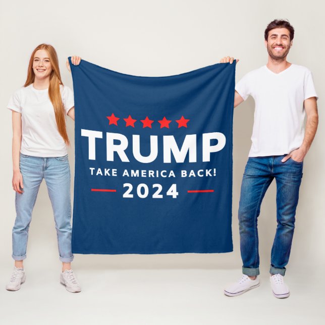 Donald Trump 2024 Take America Back  Fleece Blanket (In Situ)