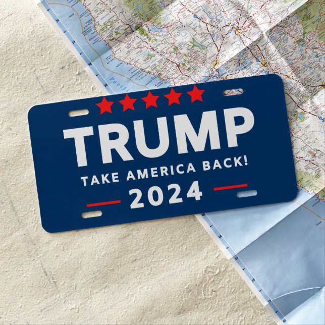 Donald Trump 2024 Take America Back  License Plate (In Situ)