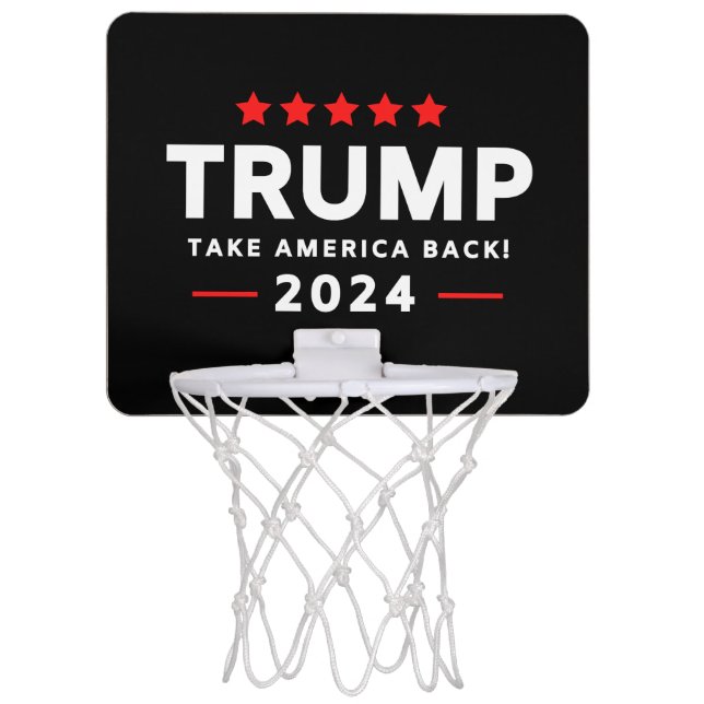 Donald Trump 2024 Take America Back  Mini Basketball Hoop (Front)