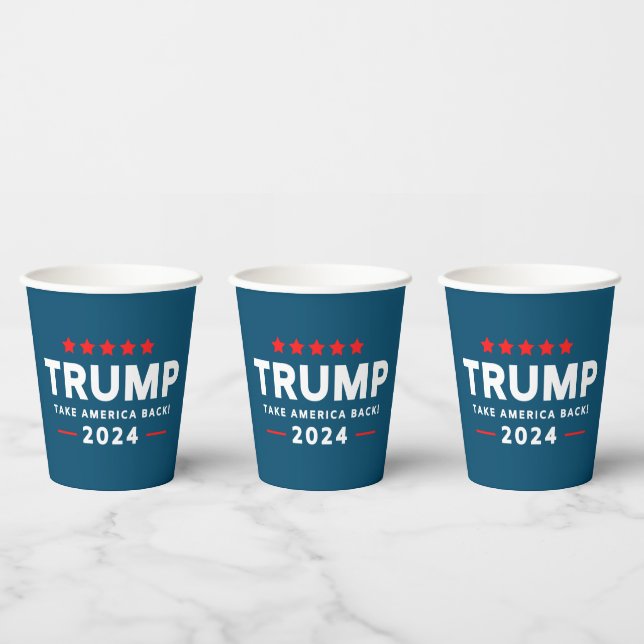 Donald Trump 2024 Take America Back  Paper Cups (Multi)