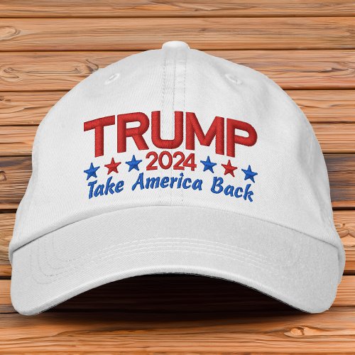 Donald Trump 2024 Take America Back Patriotic Star Embroidered Baseball Cap
