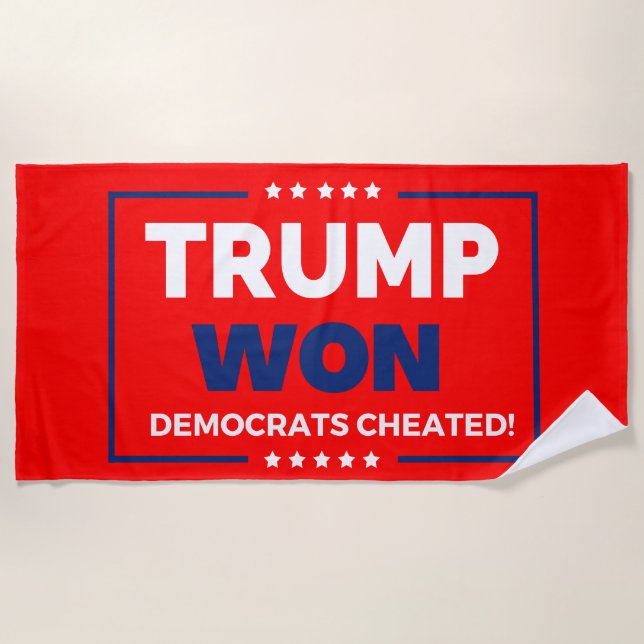 Donald Trump 2024 Trump Won Beach Towel (Front)