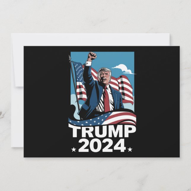 Donald Trump 2024 US Election American Flag Invitation (Front)