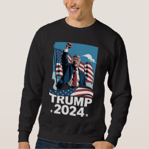Donald Trump 2024 US Election American Flag Sweatshirt