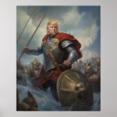 Donald Trump 2024 Viking Warrior Hero Funny AI Poster (Front)