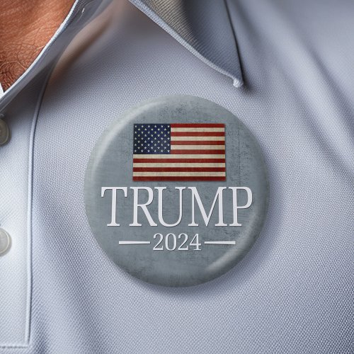 Donald Trump 2024 _ Vintage American Flag Button
