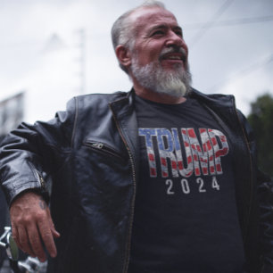 Donald Trump 2024 Vintage American Flag Letters T-Shirt