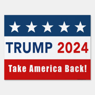 Donald Trump 2024 Yard Sign - Red, White & Blue