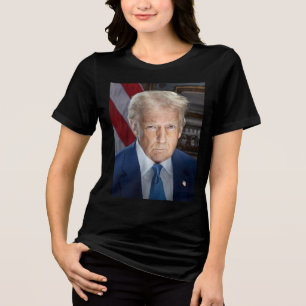 Donald Trump 2025 American President Portrait Tri-Blend Shirt