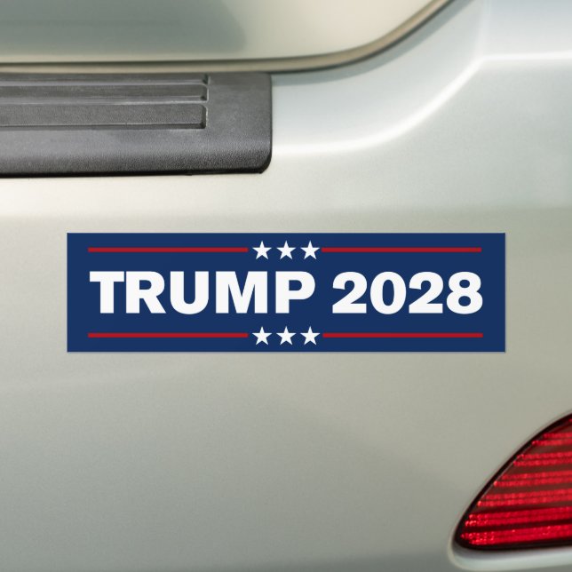 Donald Trump 2028 Bumper Sticker (On Car)