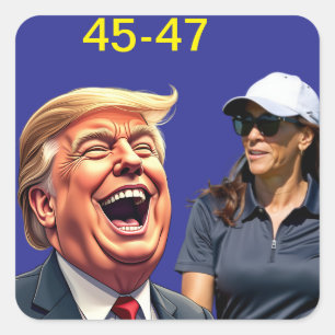 Donald Trump 45-47 Kamala harris  Square Sticker
