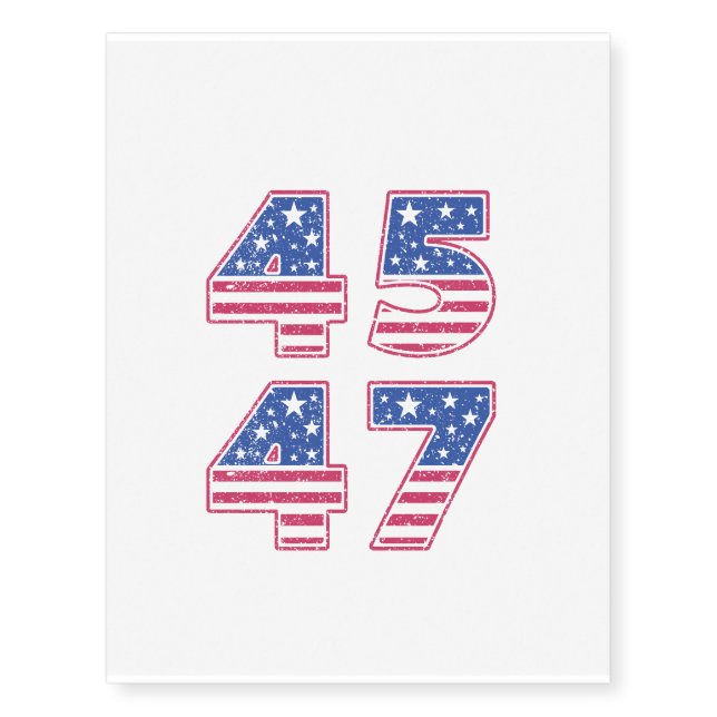 Donald Trump 45-47 Temporary Tattoos (Front)
