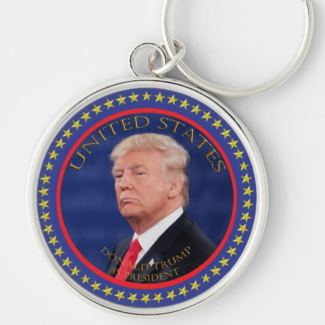 Donald Trump 45 President Keychain (Front)