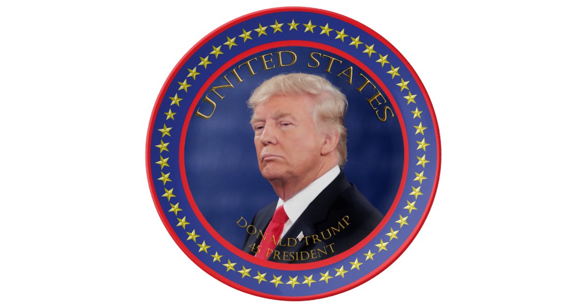 Donald Trump 45 President Plate | Zazzle