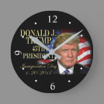 Donald Trump 45th President Inauguration Keepsake Round Clock