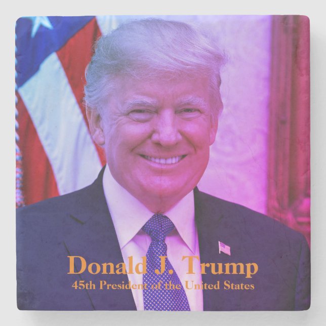 Donald Trump, 45th President of USA MAGA Stone Coaster (Front)