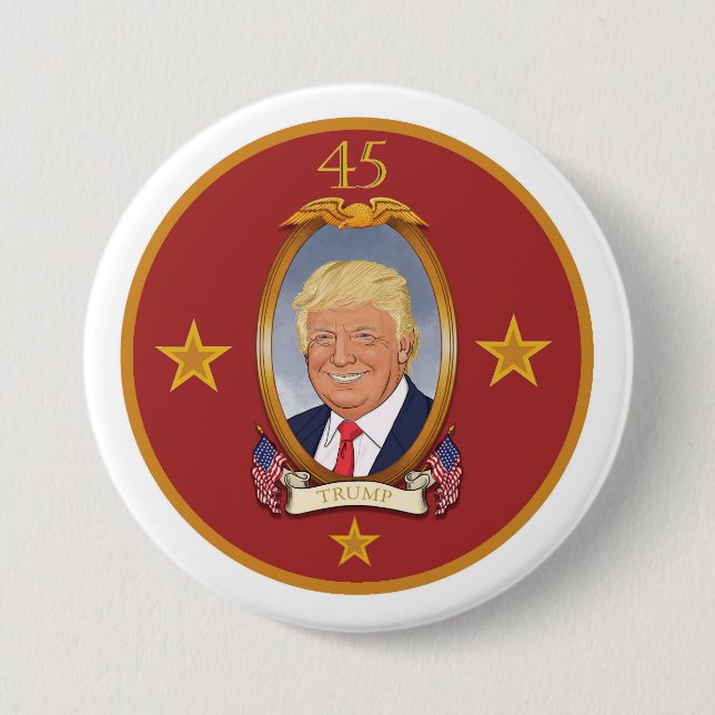 Donald Trump 45th President Pinback Button (Front)