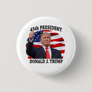 DONALD TRUMP 45TH PRESIDENT ROUND BUTTON