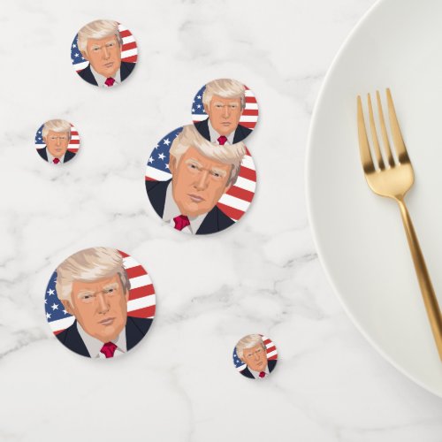 Donald Trump 45th President United States on flag Confetti