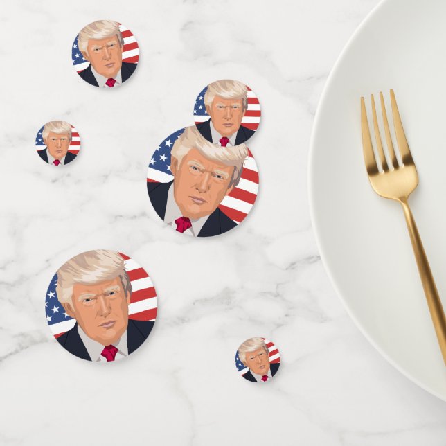 Donald Trump 45th President United States on flag Confetti (Group)