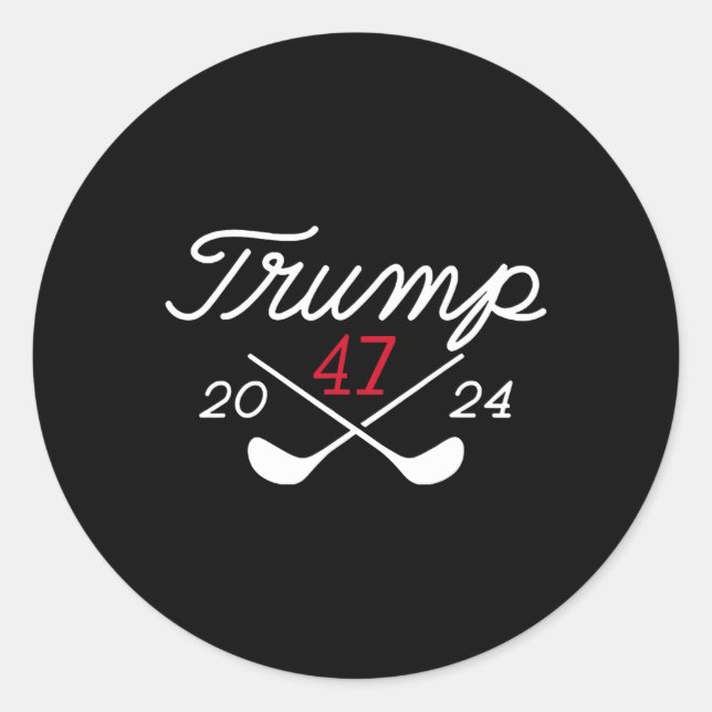 Donald Trump 47 2024  Classic Round Sticker (Front)