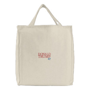DONALD TRUMP 47 BASIC TOTE EMBROIDERED BAG