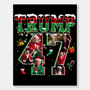 Donald Trump 47th President 2024 Christmas Santa Foam Board